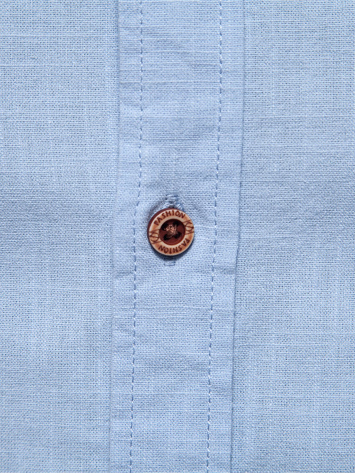 Long Sleeve Linen Look Stand Collar Shirt