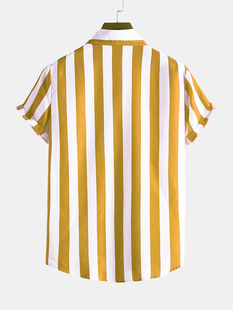 Wide Stripes Stand Shirts