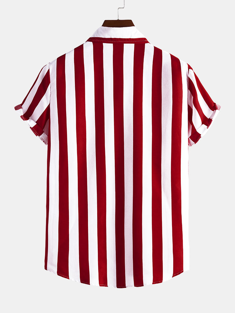 Wide Stripes Stand Shirts