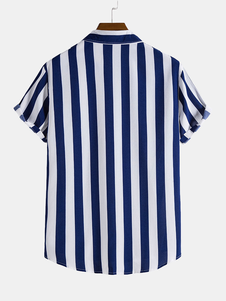 Wide Stripes Stand Shirts