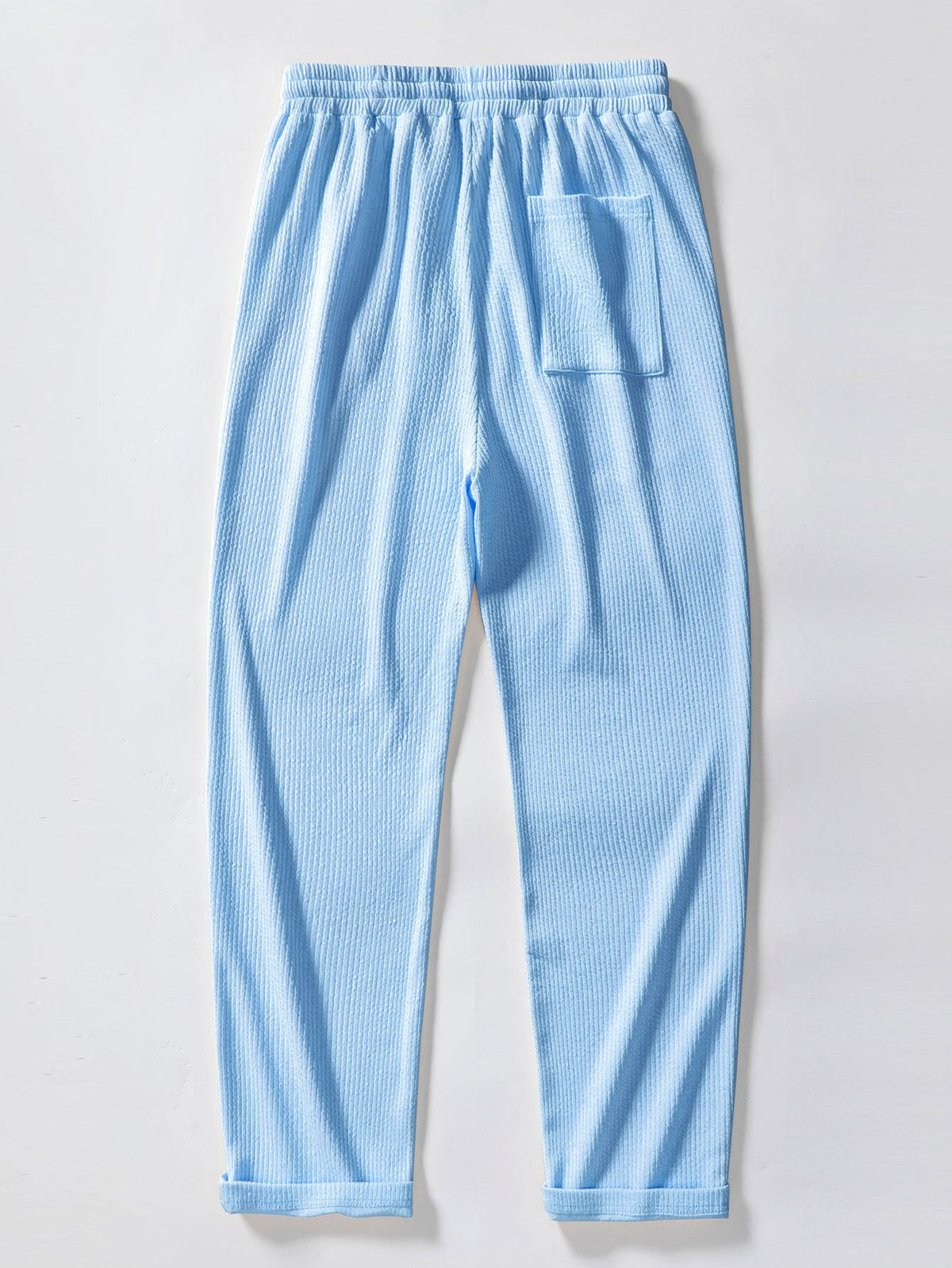 Muscle Fit Ribbed Stand Collar Shirt & Straight Leg Ribbed Pants